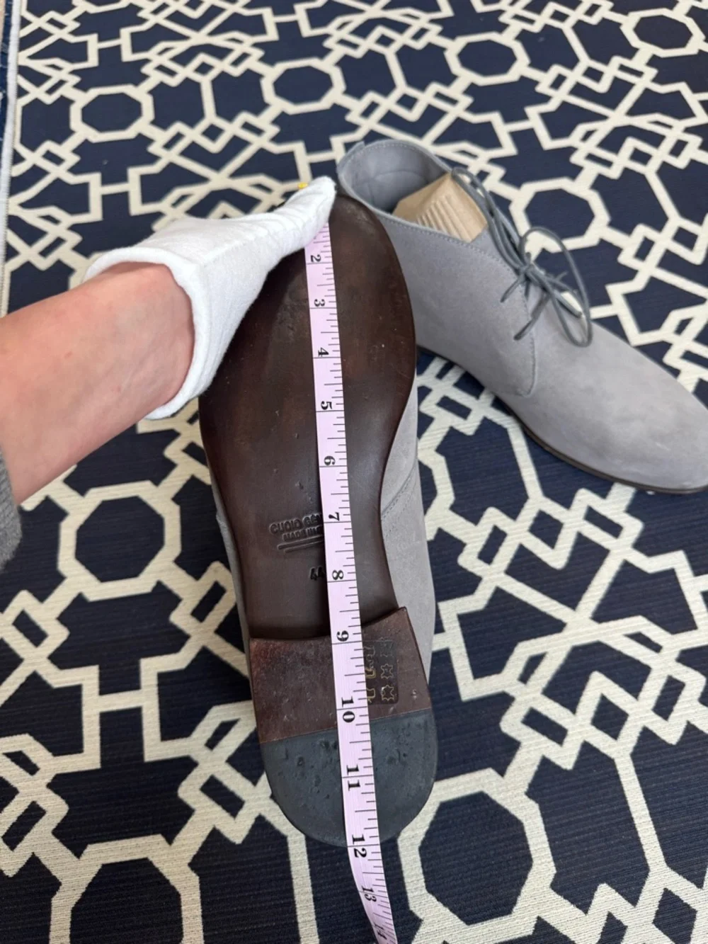 Bruschi Gray Suede Chukka Boots Italian Handmade Mens Sz 44 US 11